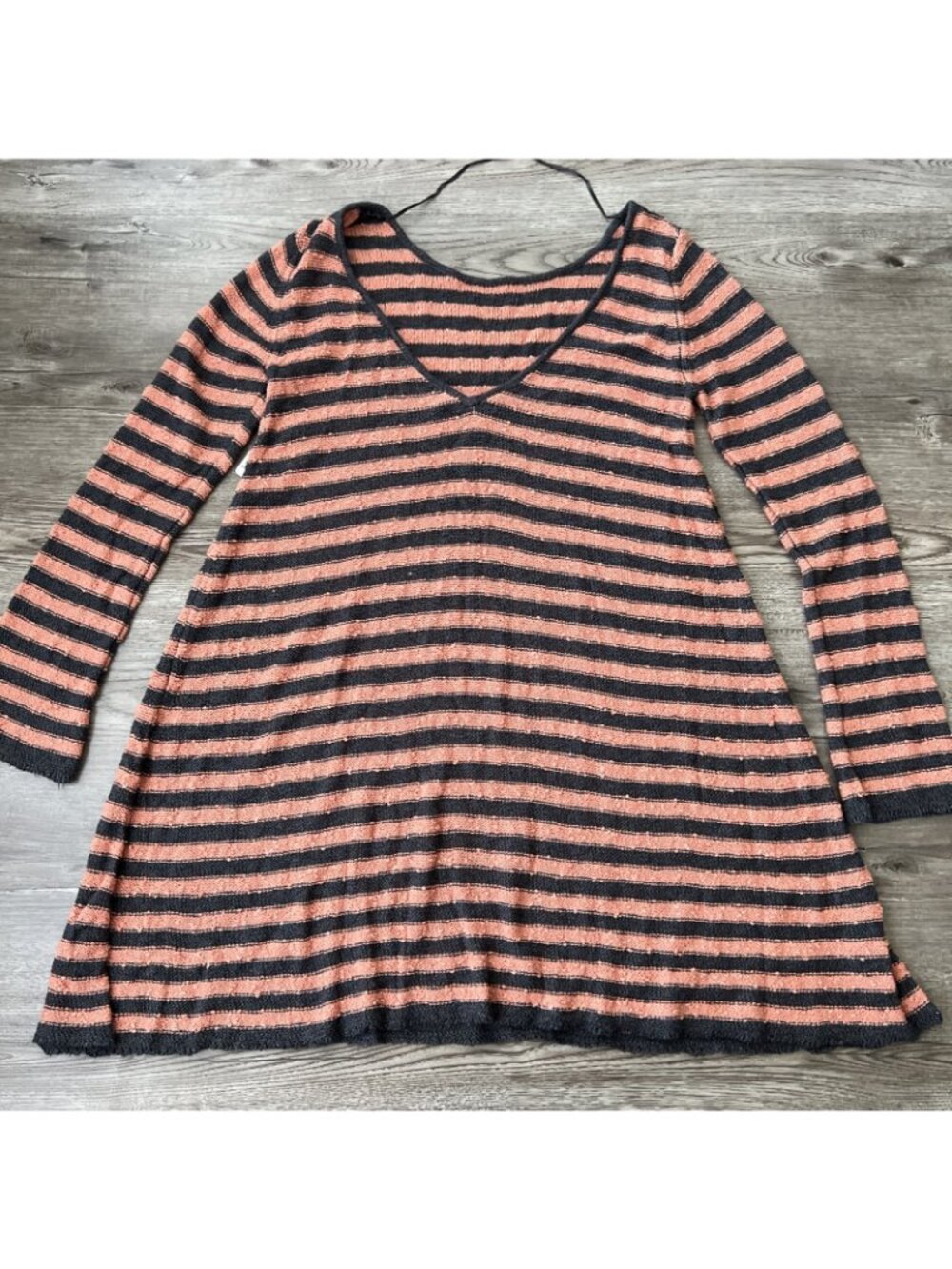 Free People Striped Mini Dress Womens‎ XS Long Sleeve Tunic Boucle Knit NWT - Picture 12 of 15